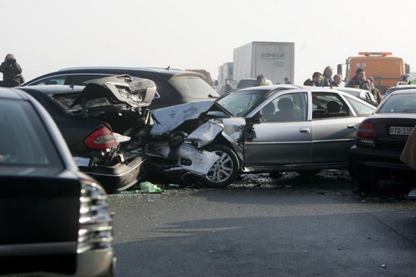Lančani sudar na autocesti Beograd - Zagreb (1)
