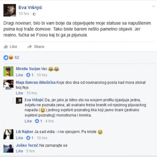 Eva Višnjić na Facebooku