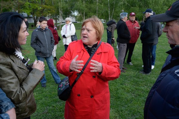Anka Mrak Taritaš na prosvjedu za park na Savici