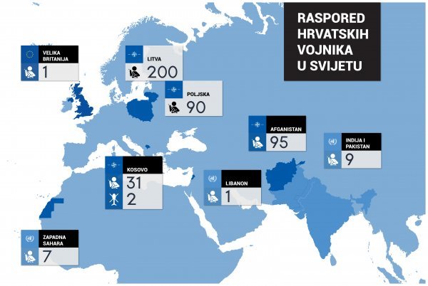 U kojim sve misijama sudjeluju hrvatski vojnici