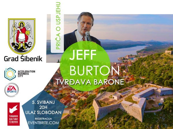 Plakat za gostovanje i predavanje Jeffa Burtona