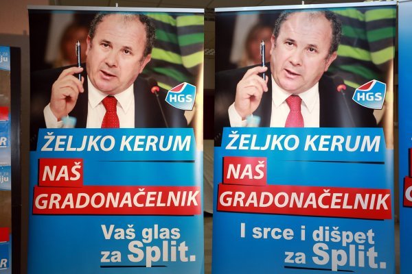 Split: Željko Kerum, kandidat za gradonačelnika, u svom izbornom stožeru