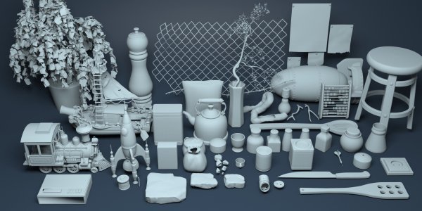 Pripreme 3D modela objekata bez tekstura za smještanje na scenu