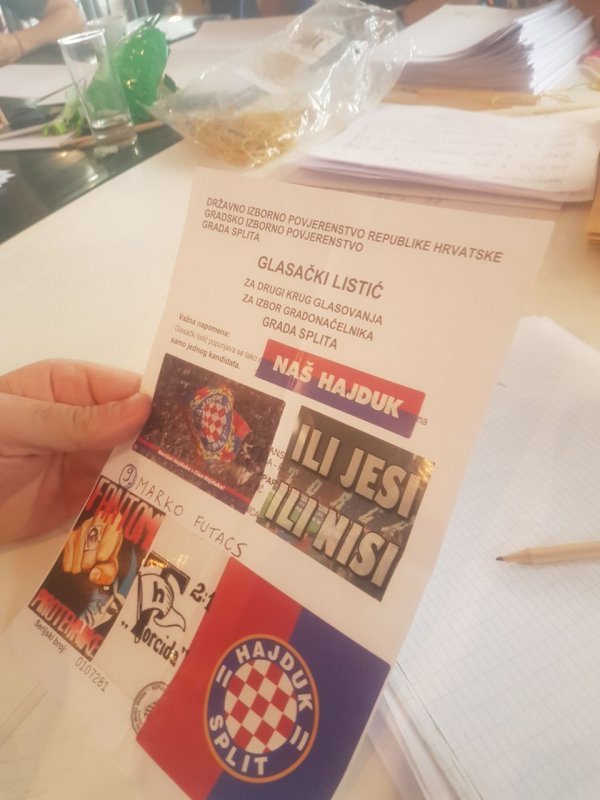 Nevažeći glasački listić u Splitu
