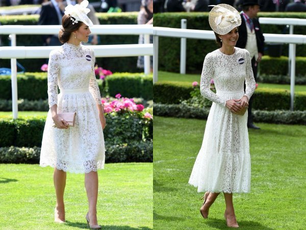 Kate Middleton 2017. u haljini Alexander McQueen (lijevo) i 2016. u haljini Dolce & Gabbana (desno)
