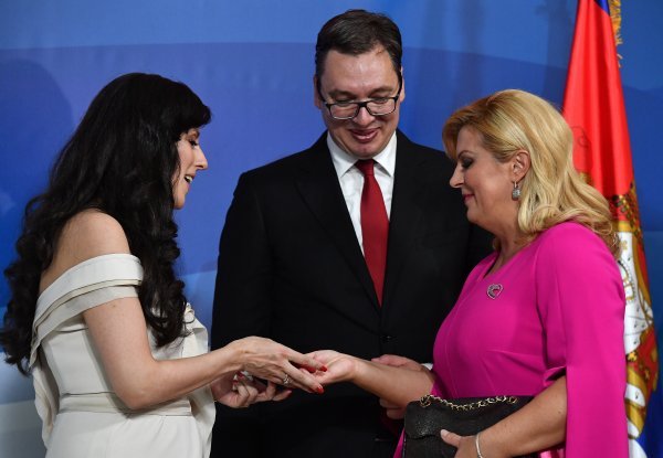 Predsjednica RH na svečanoj inauguraciji srbijanskog predsjednika Vučića