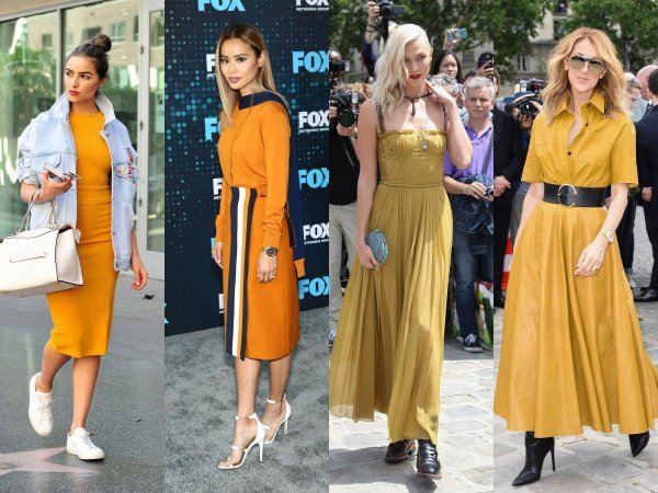 Slavne dame u komadima boje senfa