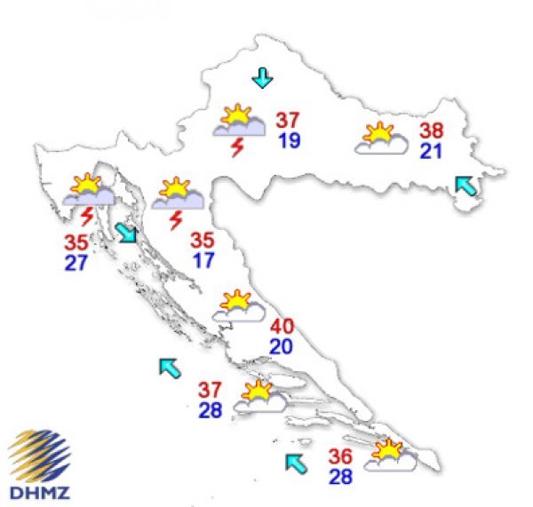 Temperature će dosezati i 40 stupnjeva u Dalmatinskoj zagori