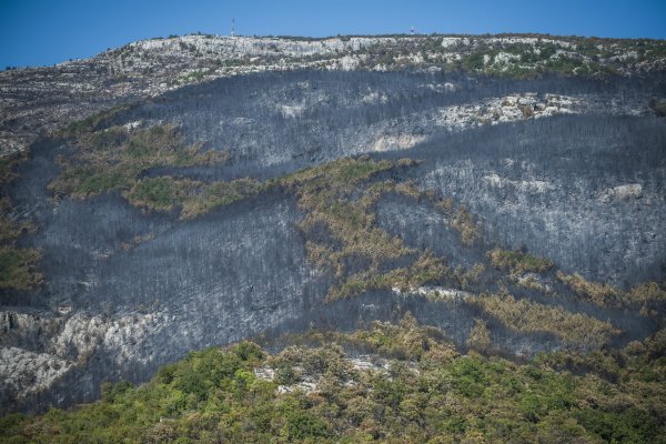 Kolinda Grabar Kitarović i ministar Damir Krstičević obišli su požarište na planini Promini
