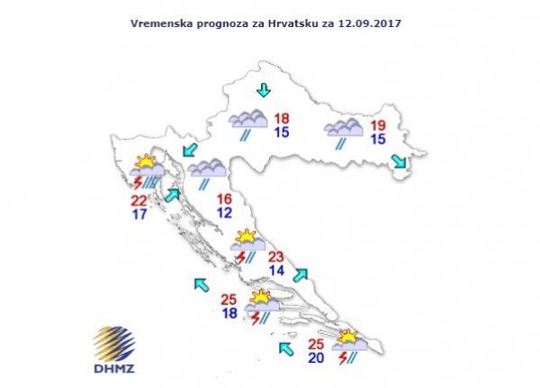 Vremenska prognoza za Hrvatsku za 12. 9.