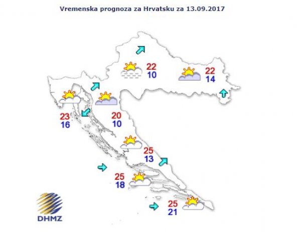 Vremenska prognoza Hrvatska 13. 9.