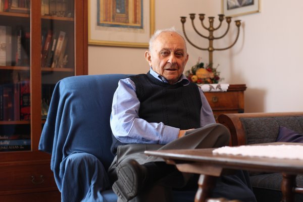 Slavko Goldstein u siječnju 2017. u svom domu u Zagrebu