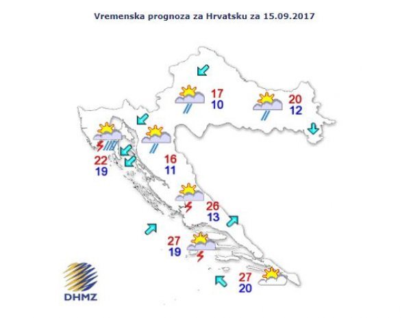 Vremenska prognoza Hrvatska 15. 9.