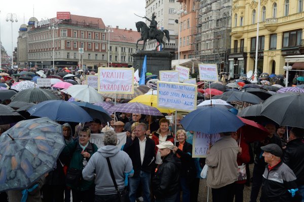 Prosvjed umirovljenika u Zagrebu
