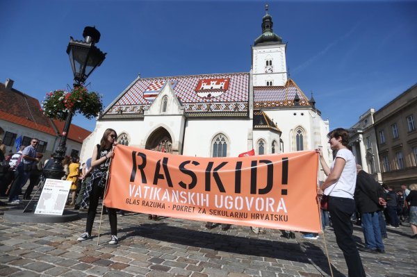 Na Trgu svetog Marka održan prosvjed protiv Vatikanskih ugovora