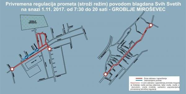 Stroži režim za dolazak na Miroševec 2017. (klikni za uvećanje)