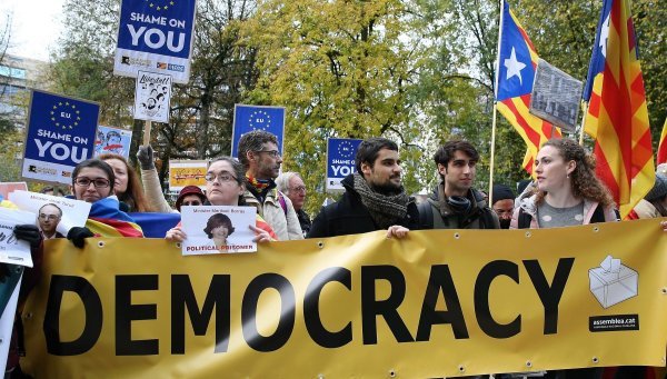 Prosvjed za neovisnost Katalonije u Bruxellesu