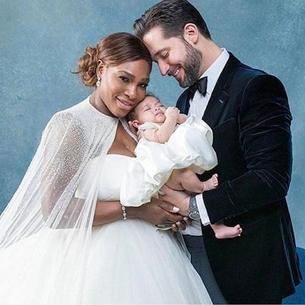 Serena Williams i Alexis Ohanian na dan vjenčanja s kćerkicom Alexis u naručju 