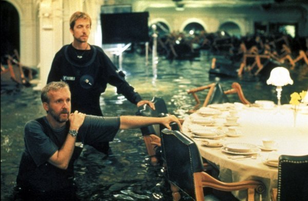 James Cameron na setu filma