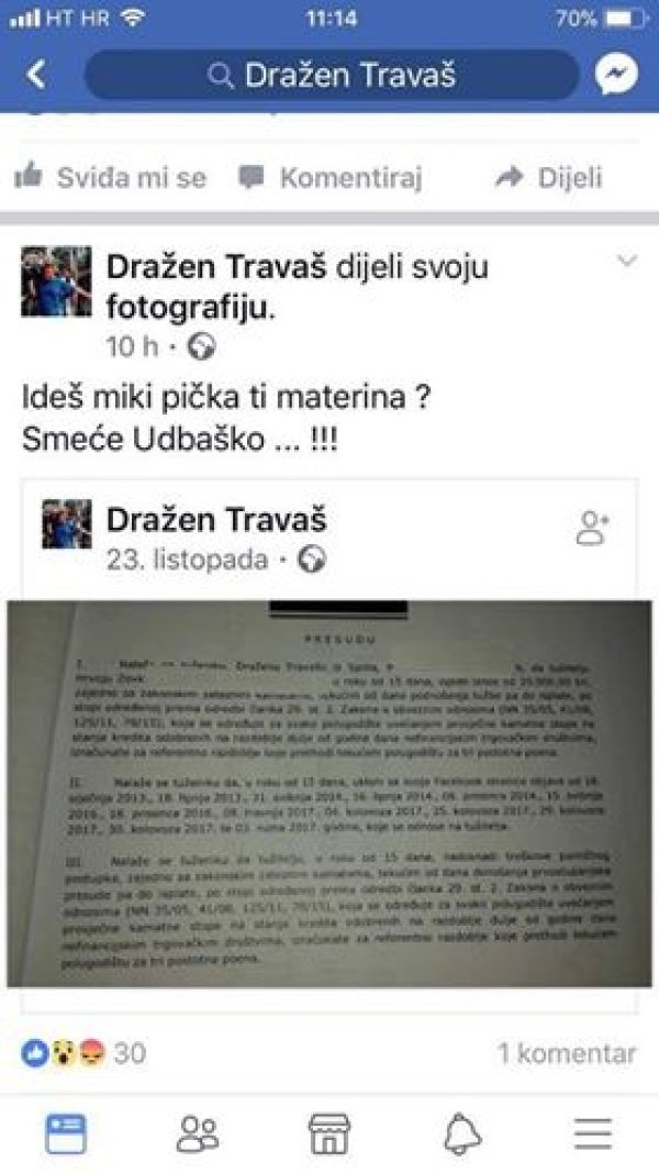 Prijetnje Hrvoju Zovku