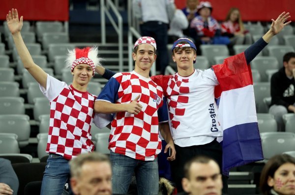 Navijači na utakmici Hrvatska - Norveška