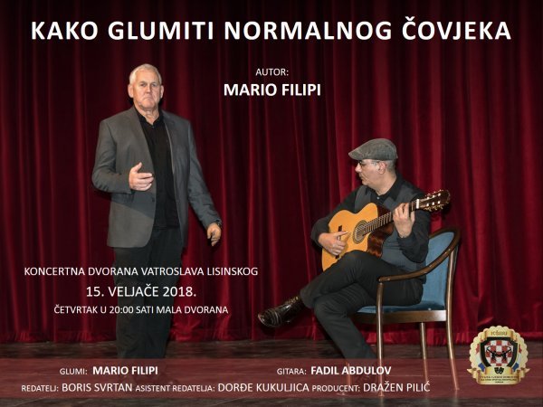 Monodrama 'Kako glumiti normalnog čovjeka' autora Marija Filipija