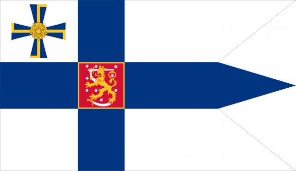 Finska predsjednička zastava sa stiliziranim kukastim križem