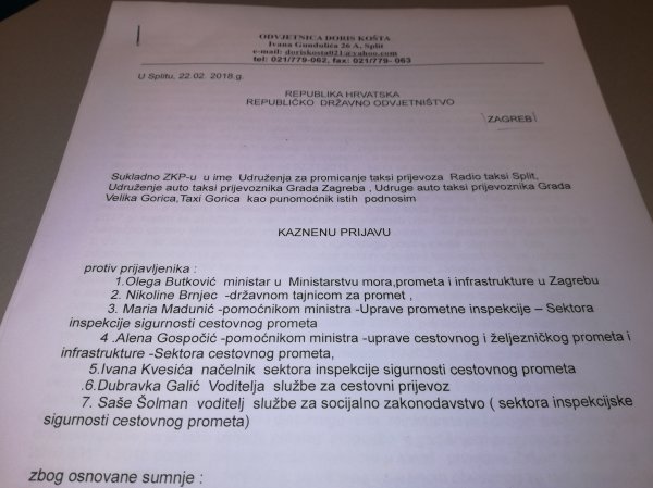 Kaznena prijava protiv Olega Butkovića i njegova ministarstva