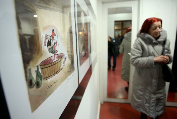 Izložba karikatura Davora Štambuka u studenom 2017. u Galeriji Beck (1)