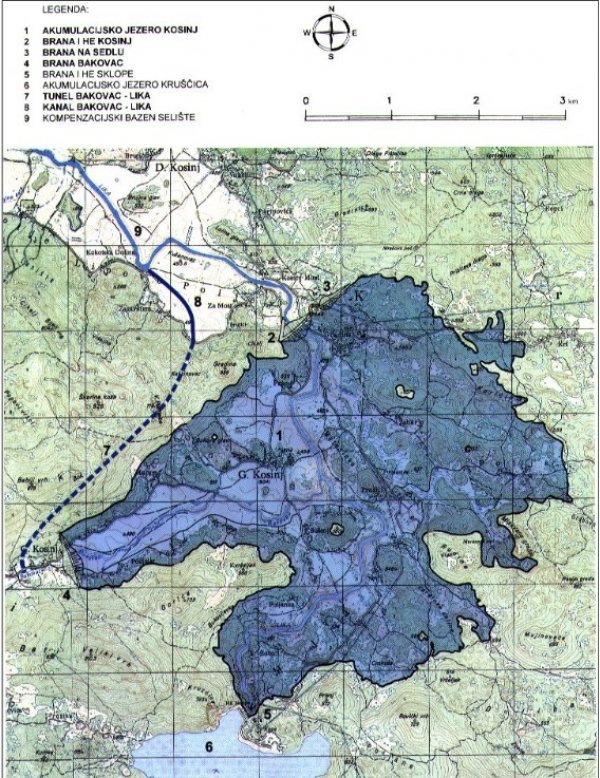 Položaj budućeg akumulacijskog jezera, projekta vrijednog pola milijarde eura