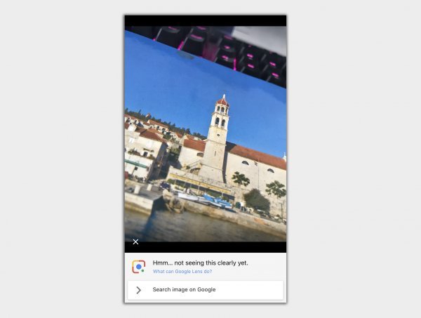 Google lens ne prepoznaje sliku sa razglednice