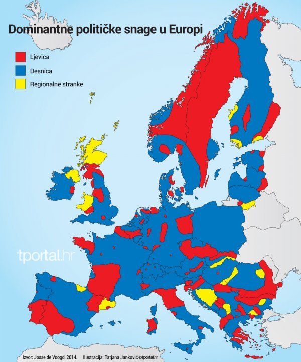 Dominantne političke snage u Europi tportal.hr/Josse de Voogd