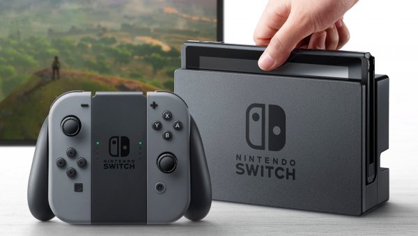 Nintendo Switch punjač vidljiv je na desnoj strani slike Nintendo