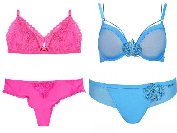 Donje rublje (Yamamay gaćice, City Center one, 109 kn) i grudnjak (169 kn) - lijevo; Lisca, City Center one, gaćice (199 kn) i grudnjak (365 kn) - desno)