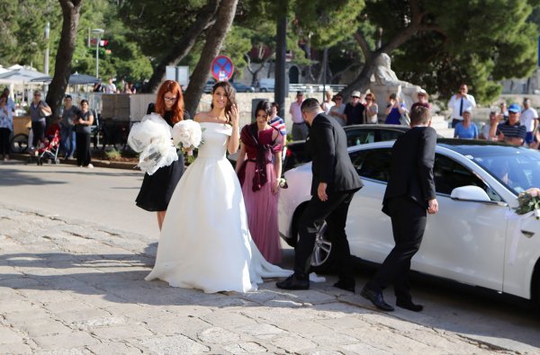 Marin Čilić i Kristina Milković dolaze na svoje vjenčanje u crkvu sv. Nikole