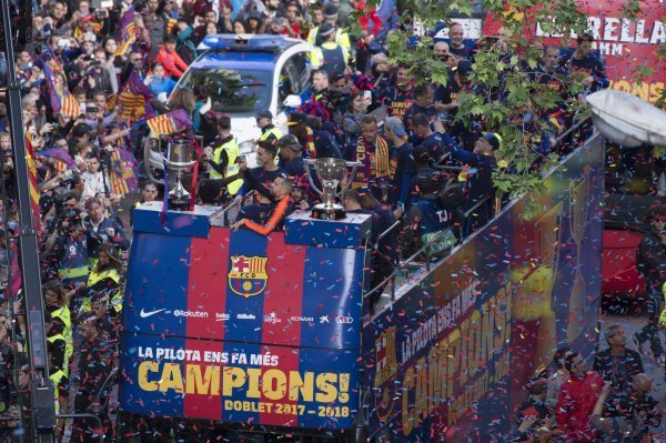 Proslava naslova prvaka igrača Barcelone