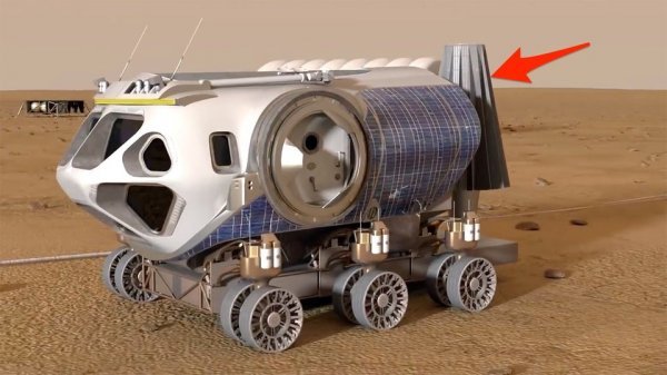 Vizualizacija vozila na Marsu koje prenosi reaktor Kilopower