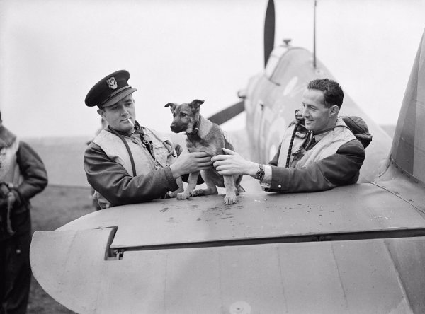 Miroslaw Ferić (lijevo) kao pilot RAF-a
