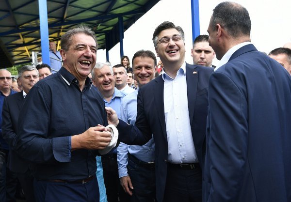 Darko Milinović, Gordan Jandroković i Andrej Plenković na proslavi obljetnice HDZ-a