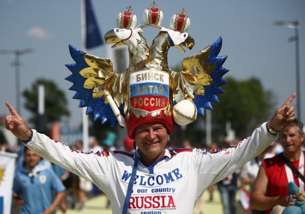 SP 2018., skupina A: Urugvaj - Rusija (navijači)