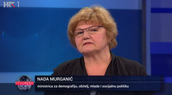 Ministrica za demografiju, socijalnu politiku i mlade Nada Murganić