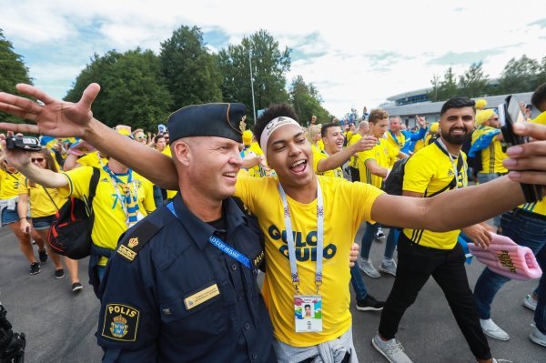 SP 2018., osmina finala: Švedska - Švicarska (navijači)