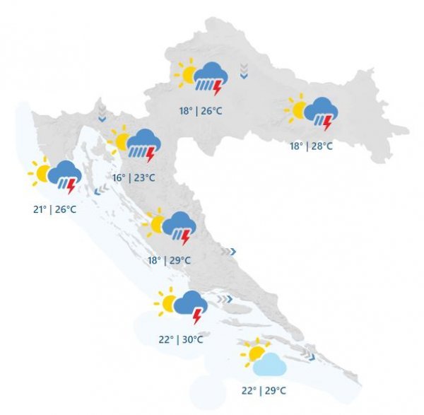 Vremenska prognoza za petak 6. srpnja