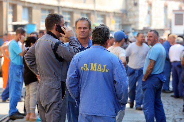 Radnici 3. maja i direktor Maksimilijan Percan