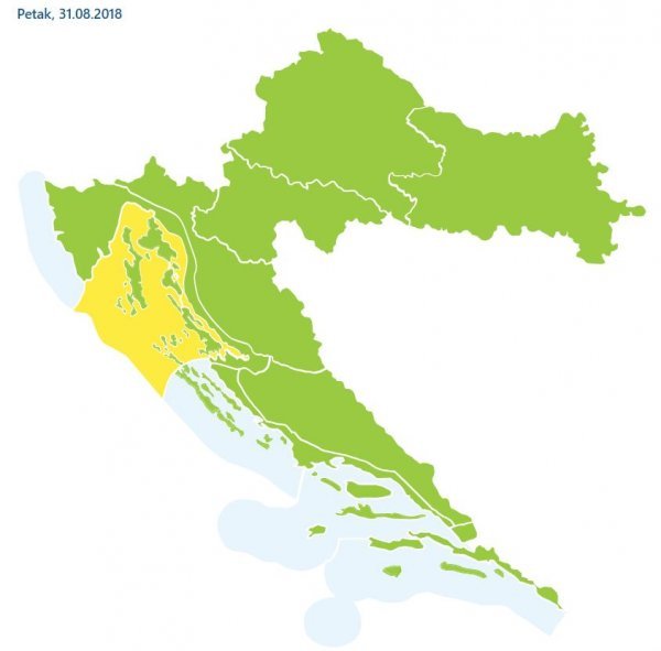 Zbog jakih udara vjetra izdan je žuti alarm za kvarnersko područje i Velebitski kanal