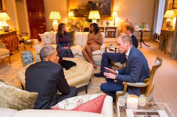 Princ William, Kate Middleton, Michelle i Barack Obama