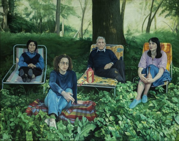 'Obitelj u Jakovlju', 1985./87., ulje na platnu, 143 x 186 cm