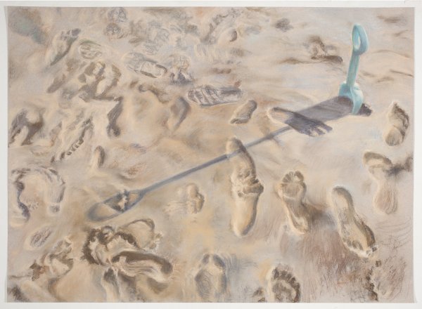 'Tragovi u Ninu', 2004., pastel na papiru, 50 x 70 cm