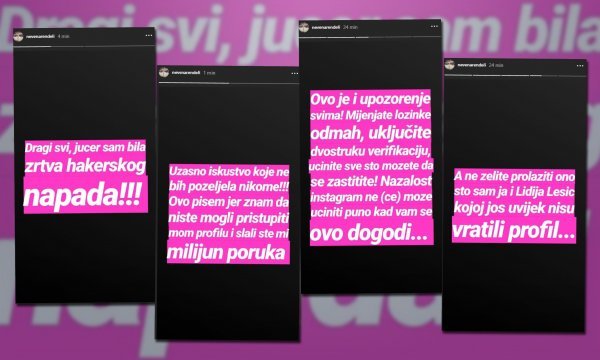 Objava na Instagram Storyju Nevene Rendeli Vejzović