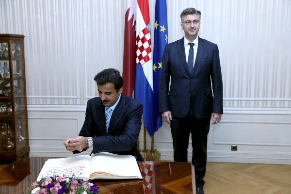 Tamim bin Hamad bin Khalifa Al Thani i Andrej Plenković